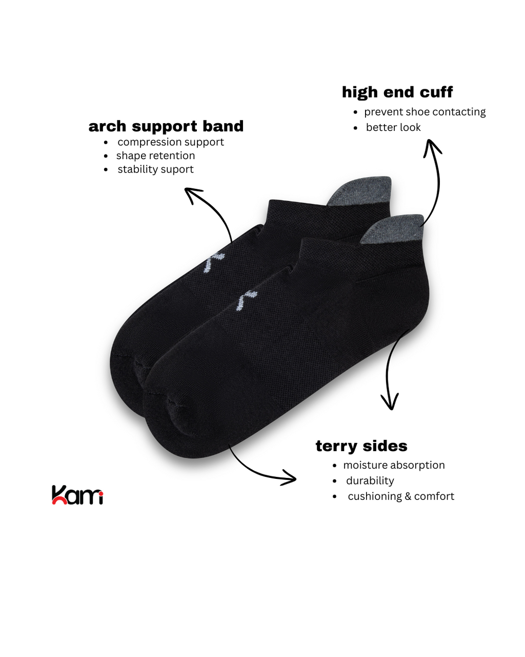 pack of 2 terry and high cuff ankle socks