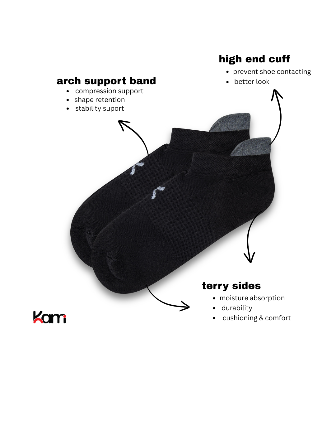 pack of 2 terry and high cuff ankle socks